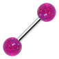 16G 1/4 Acrylic Magenta Magic Glitter Tragus Cartilage Barbell