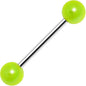 Neon Green  Metallic Acrylic Barbell Tongue Ring