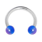16G 5/16 Metallic Blue Horseshoe Circular Barbell