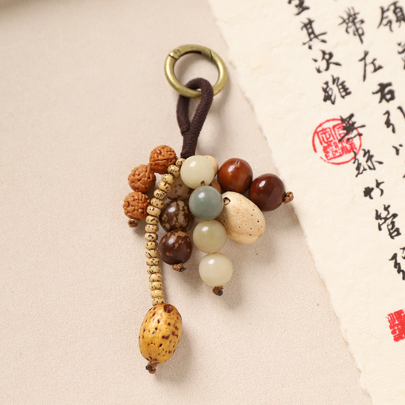 New Chinese-style Wish-Fulfillment Seed-Bead Bag Charm Keychain