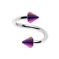 16G 5/16 Iridescent Rainbow Acrylic Cione Spiral Twister Ring