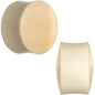1 inch Organic Crocodile Wood Dome Double Flare Plug Set