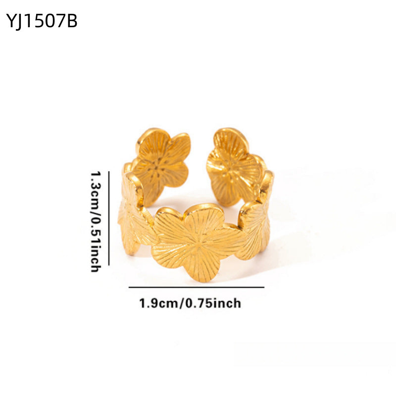 Irregular Geometric Stainless Steel Ring