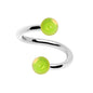16G 5/16 Iridescent Light Green Acrylic Ball Spiral Twister