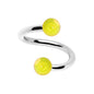 16G 5/16 Iridescent Yellow Acrylic Ball Spiral Twister