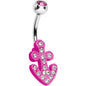 Pink Gem Neon Pink Nautical Anchor Glam Belly Ring