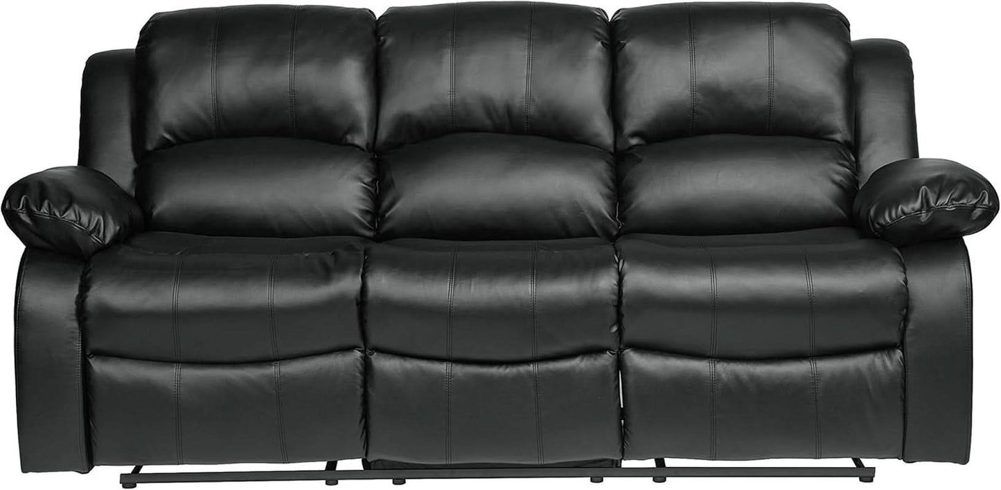 Humphreys Double Reclining Loveseat Black Faux Leather
