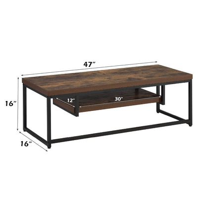Bob - TV Stand - Weathered Oak & Black Metal
