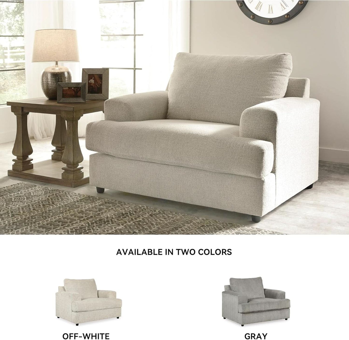 Soletren Contemporary Off White Chenille Upholstered Chair