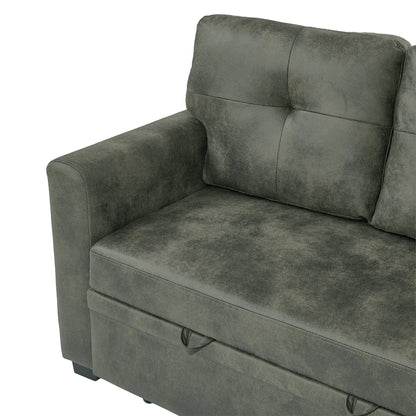 Sectional Sofa L-Shape Olive Green Sleeper 71