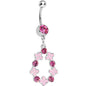 Pink Gem Hugs and Kisses Dangle Belly Ring