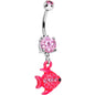 Pink Gem Neon Angel Fish Dangle Belly Ring