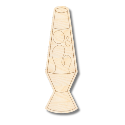 Unfinished Wood Etched Lava Lamp Shape | Paint By Line Crafts | up to 30" DIY