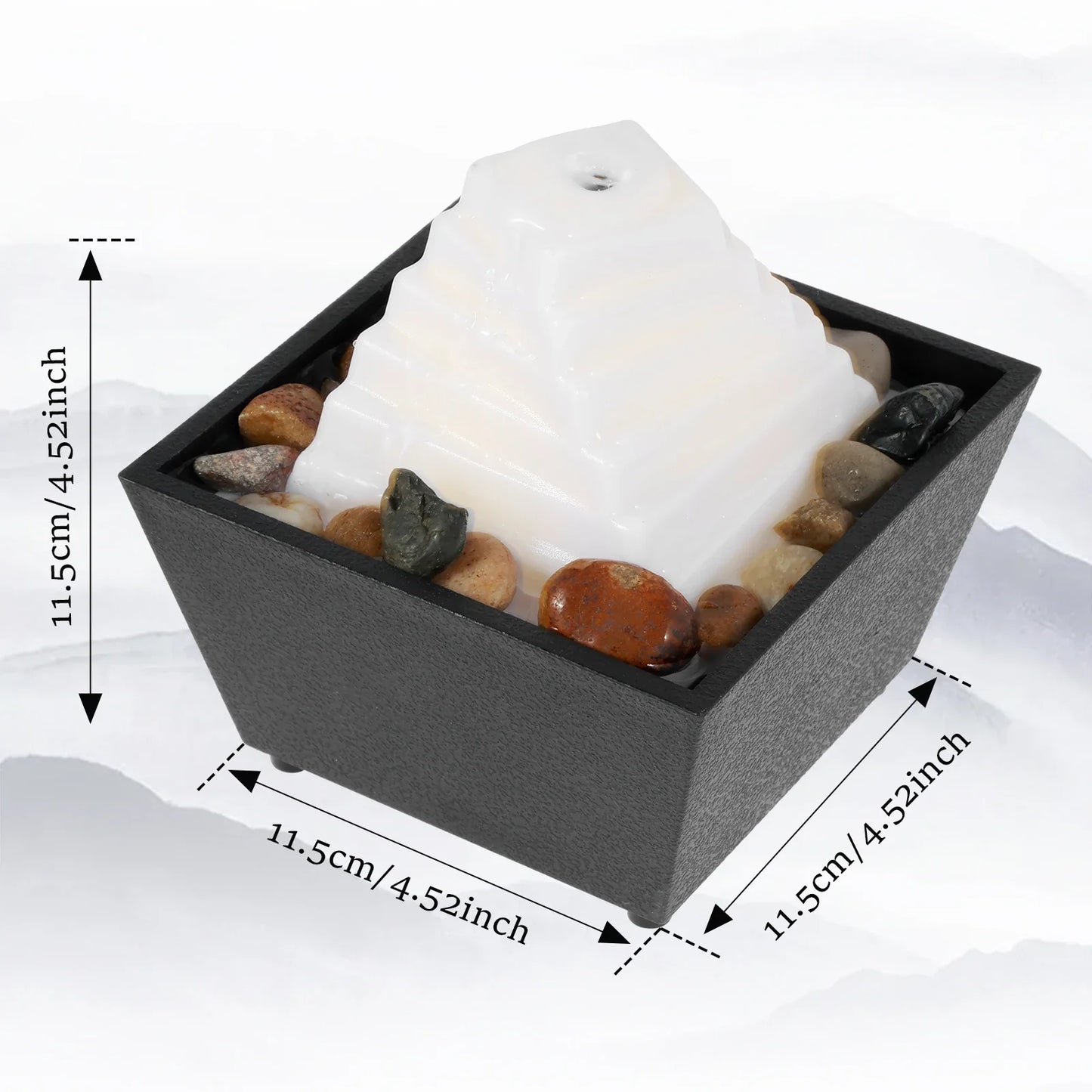 Tabletop Fountain Decor Water Landscape Ornament Attract Wealth Relax Zen Meditation for Table Office Home Bedroom Art Adornment