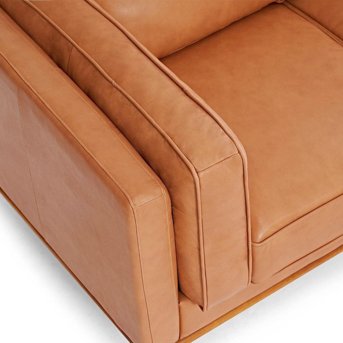 Valencia Artisan 88 Inch Full Leather Sofa Cognac Tan