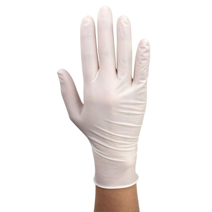 Dynarex Sensi Grip Latex Exam Gloves, Powder-Free, White - 100ea/bx, 10bxs/cs (1000 Count)