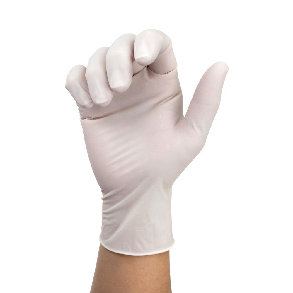 Dynarex Sensi Grip Latex Exam Gloves, Powder-Free, White - 100ea/bx, 10bxs/cs (1000 Count)
