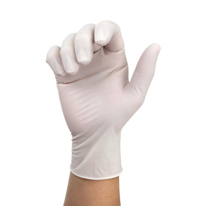 Dynarex Sensi Grip Latex Exam Gloves, Powder-Free, White - 100ea/bx, 10bxs/cs (1000 Count)