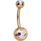 Aurora CZ Rose Gold Plated Belly Ring