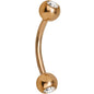 16G 3/8 Gem Rose Gold Plated Curved Barbell