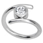 14G 7/16 Clear CZ Gem Coil Twist Belly Ring