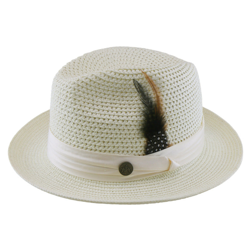 Spring Summer New Arrival Mens And Womens Seaside Beach Holiday Flat-Brim Straw Hat