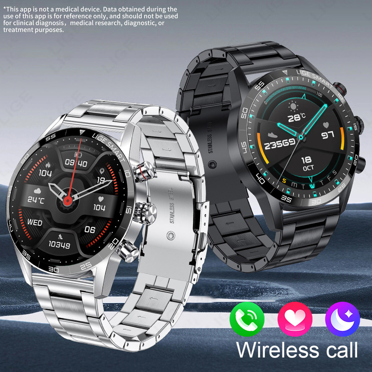 Multifunctional Bluetooth Smartwatch For Men With Blood Pressure And Heart Rate Monitoring