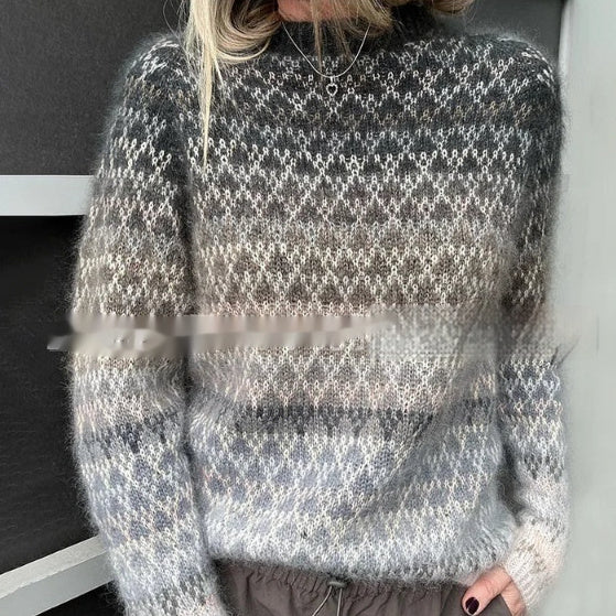 Crew-neck Pullover Knitwear A Trendy Versatile Sporty Jacket