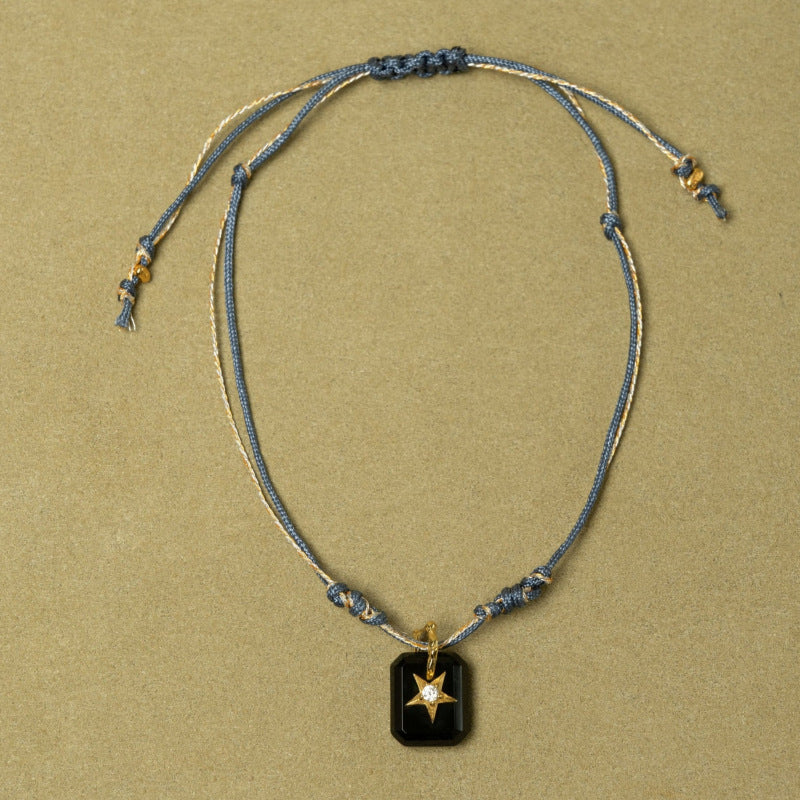 Womens Stainless Steel Natural Stone Bracelet And Necklace