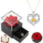 Permanent Rose Gift Box, Love Rose Multi Pendant Necklace, Women's Simple and Exquisite Jewelry, Gift for Mother, Lover, Best Friend, New Year's Gift, Mother's Day Gift, Birthday Gift, Party, Thanksgiving Gift, Allergen resis