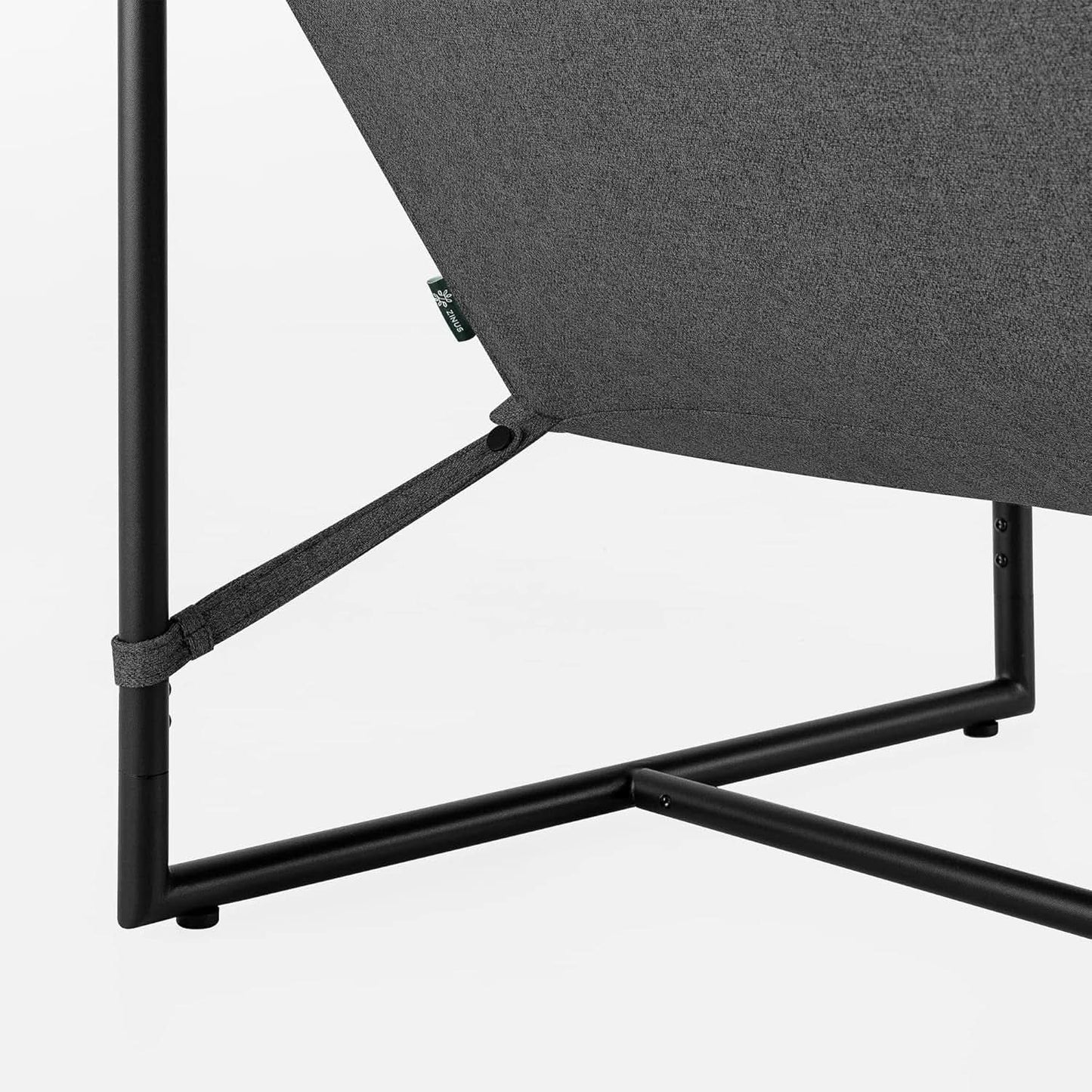 Aidan Sling Chair Dark Grey Metal Frame Shredded Foam