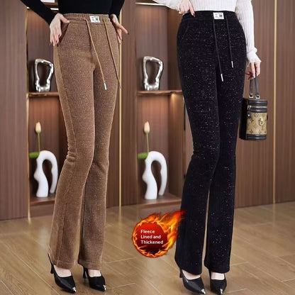 Women's Patchwork Cropped Harem Pants - High-Waisted
