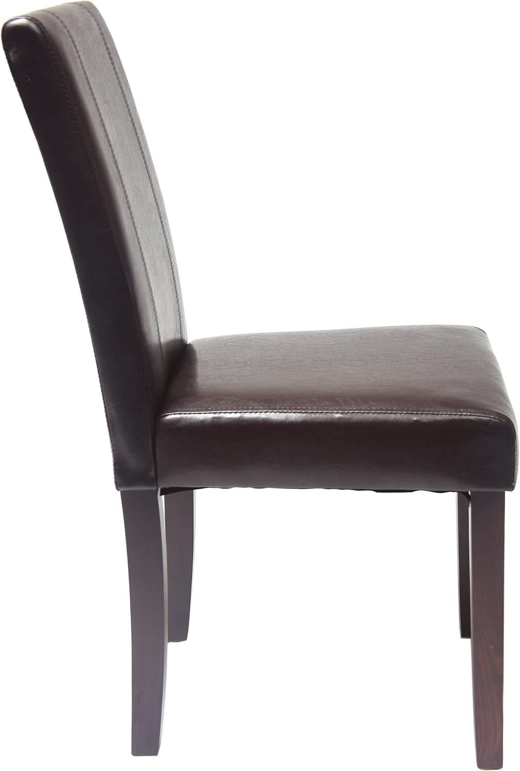 Parson Chair Set of 2 Leatherette Padded Solid Wood
