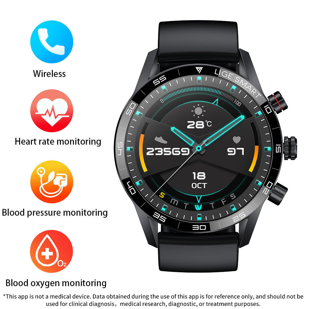Multifunctional Bluetooth Smartwatch For Men With Blood Pressure And Heart Rate Monitoring