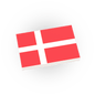 Denmark Country Flag - Custom Printed - Made Using a LEGO® Tile