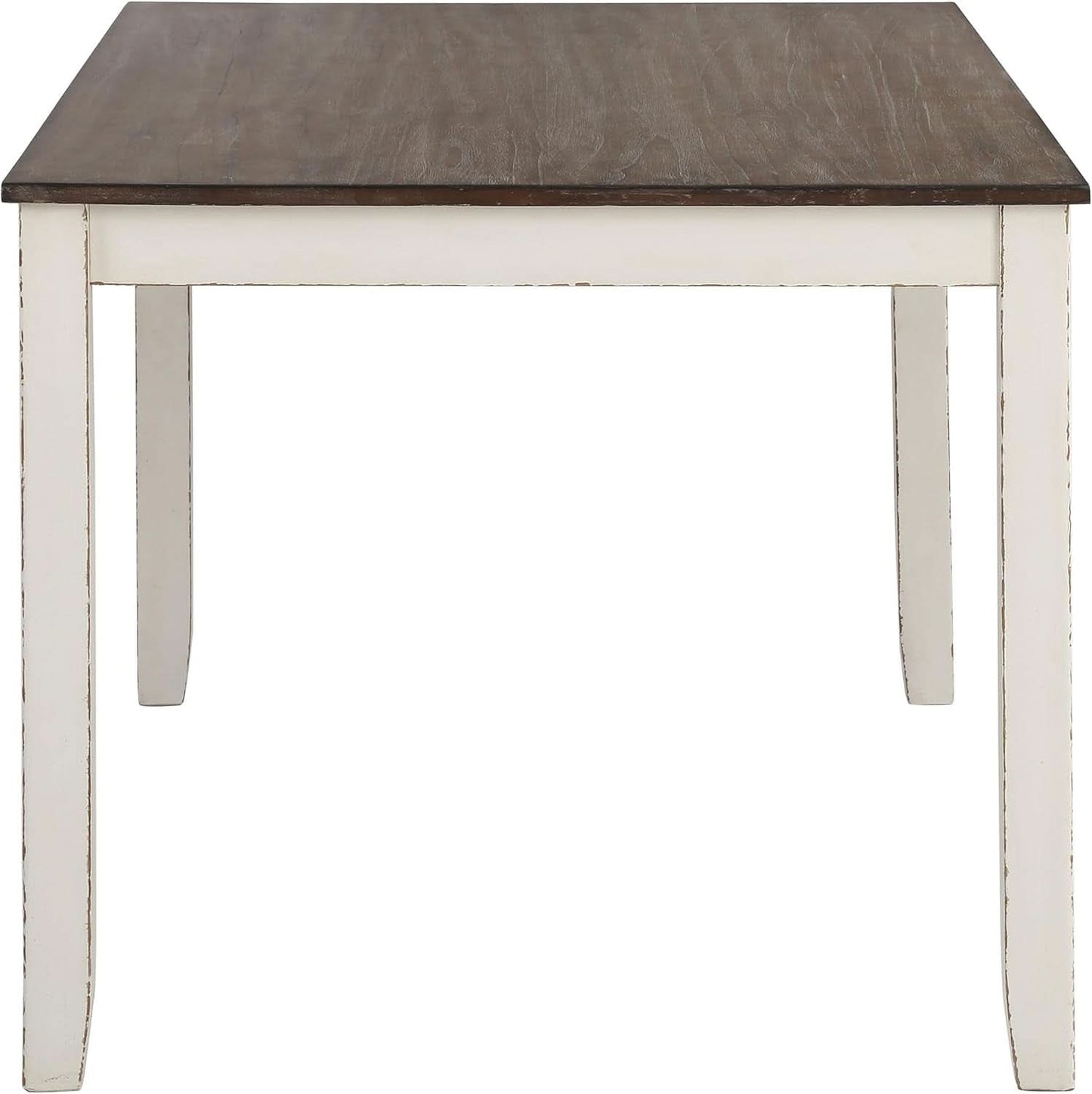 Seven Piece Rectangular Dining Table Set Two Tone Finish