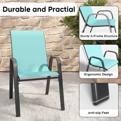 7 Piece Outdoor Dining Set Seats 6 Steel Wood Grain