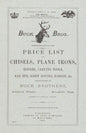 Buck Brothers Price List of Chisels, Plane Irons, Gouges, Carving Tools, Nail Sets, Screw Drivers, Handles, & c. - Paperback