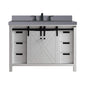Nuvia White Bathroom Vanity With Gray Quartz Top And Faucet Set (SAK40685)