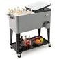 Portable Patio Cooler with Bottom Storage Shelf and Bottle Opener