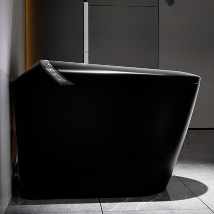 Smart Toilet Matte Black Bidet Built-In Auto Lid Heated Seat 1.28 GPF