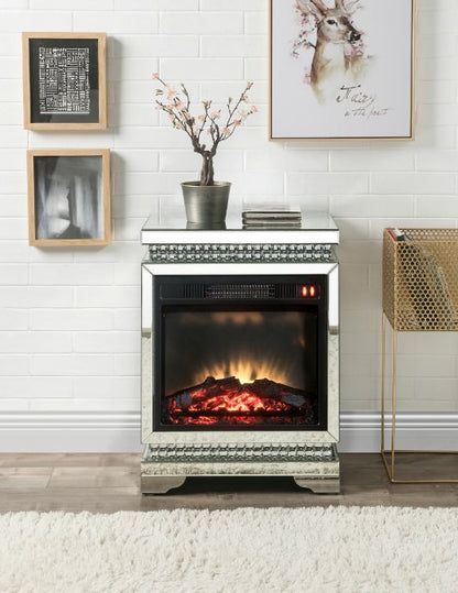 Lotus - Fireplace - Mirrored & Faux Ice Cube Crystals