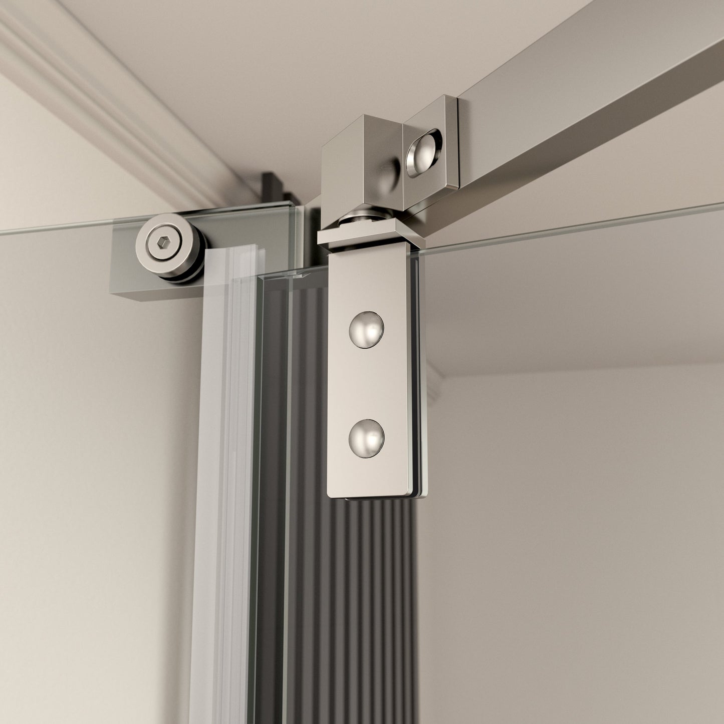 Pivot Shower Door 34.75 x 72 in. Frameless Neo-Angle Chrome, 1/4in Tempered