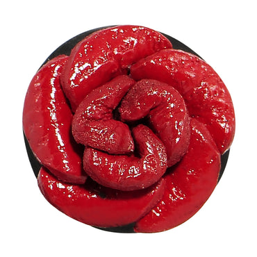 2G Organic Double Flare Arang Wood Plug Red Leather Rose