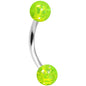 16G 5/16 Green Acrylic Glitter Eyebrow Ring