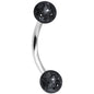 16G 5/16 Black Acrylic Glitter Eyebrow Ring