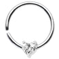 18G 3/8 Sterling Silver Clear CZ Heart Daith Tragus Earring
