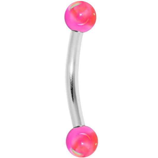 16G Acrylic Pink Swirl Eyebrow Ring 5/16