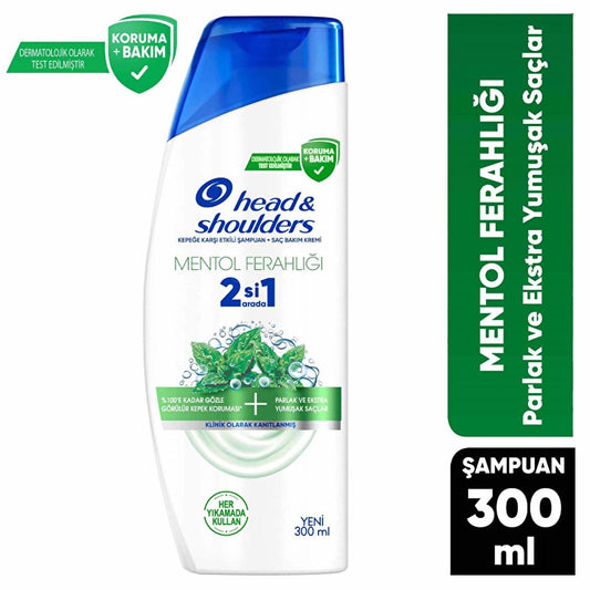 Head & Shoulders Anti-Dandruff Shampoo with Menthol - 2-in-1 Moisturizing Shampoo and Conditioner, Dermatologically Tested
