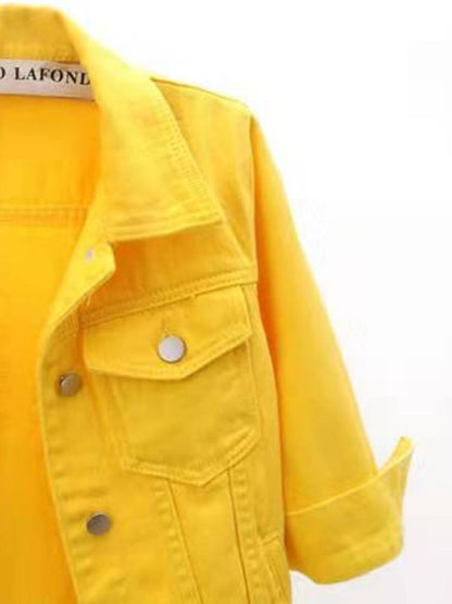 Full Size Cropped  Denim Jacket Plus Size